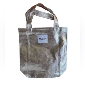 NWOT Madewell‎ Metallic Silver Small Tote Bag